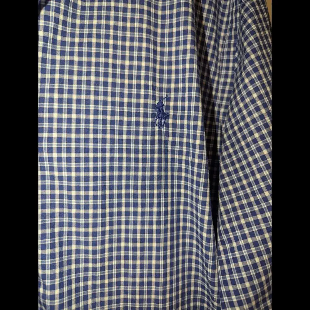 Ralph Lauren Slim Fit/Button Down Flannel Shirt Plaid/Blue Label/XL - Picture 3 of 6